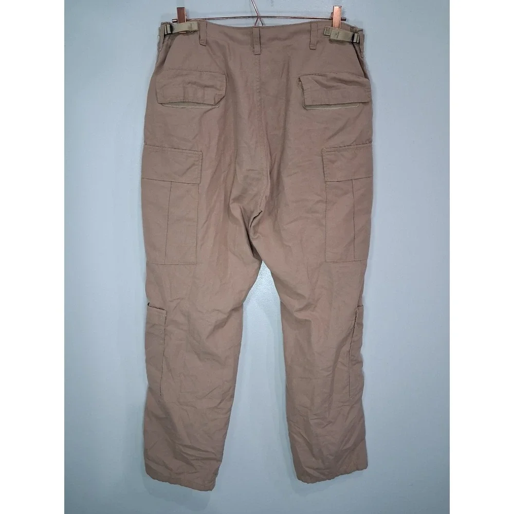 US Military Issue Tactical Cargo Pants Desert Tan L Regular Adjustable Waist Vtg